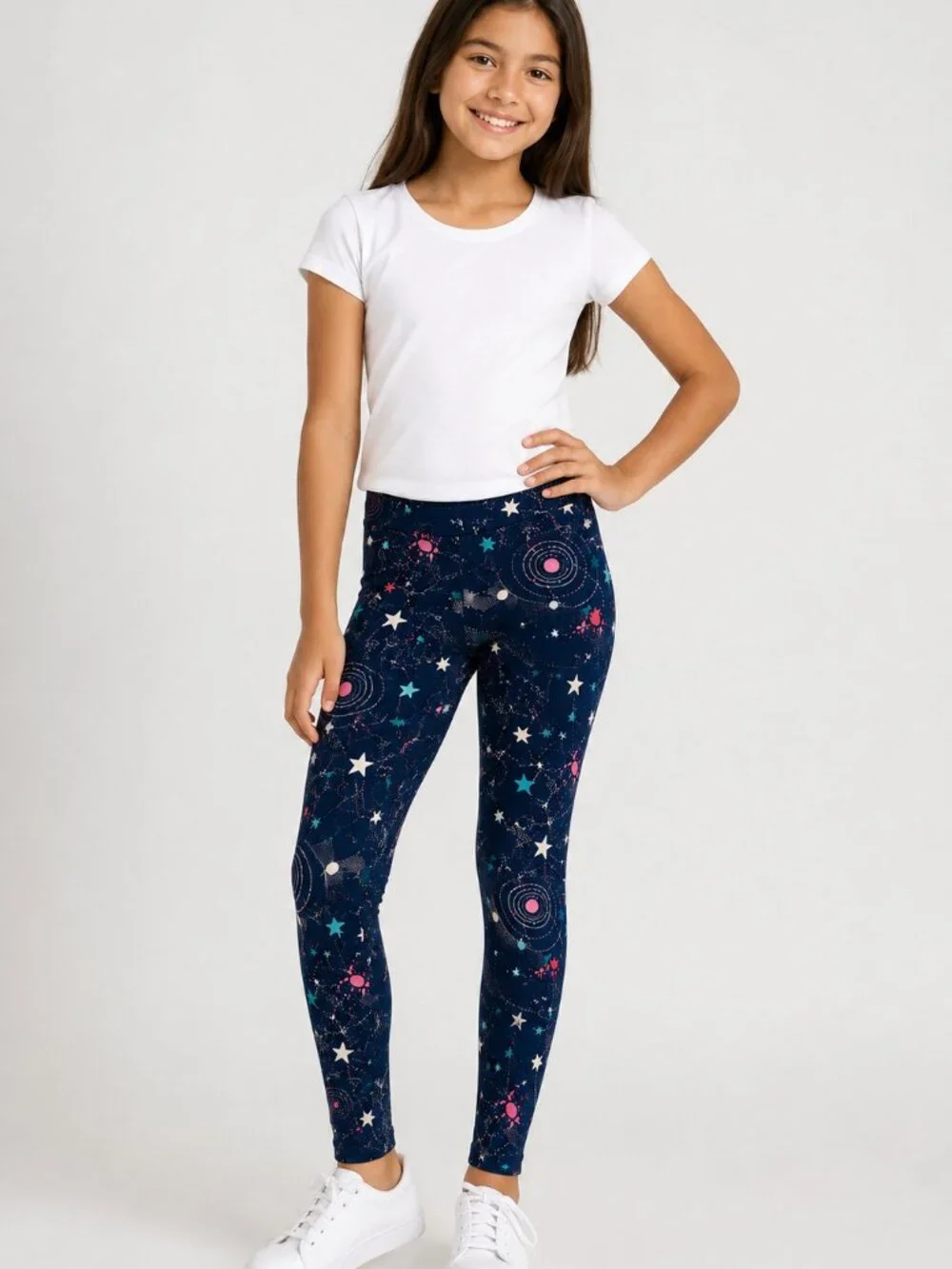 Gap Kids Elysian Blue Starry Print Pull-On Ankle Leggings - Size Large